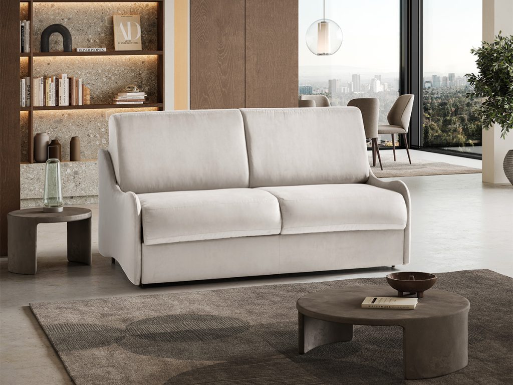 lipari divano letto lineare bianco