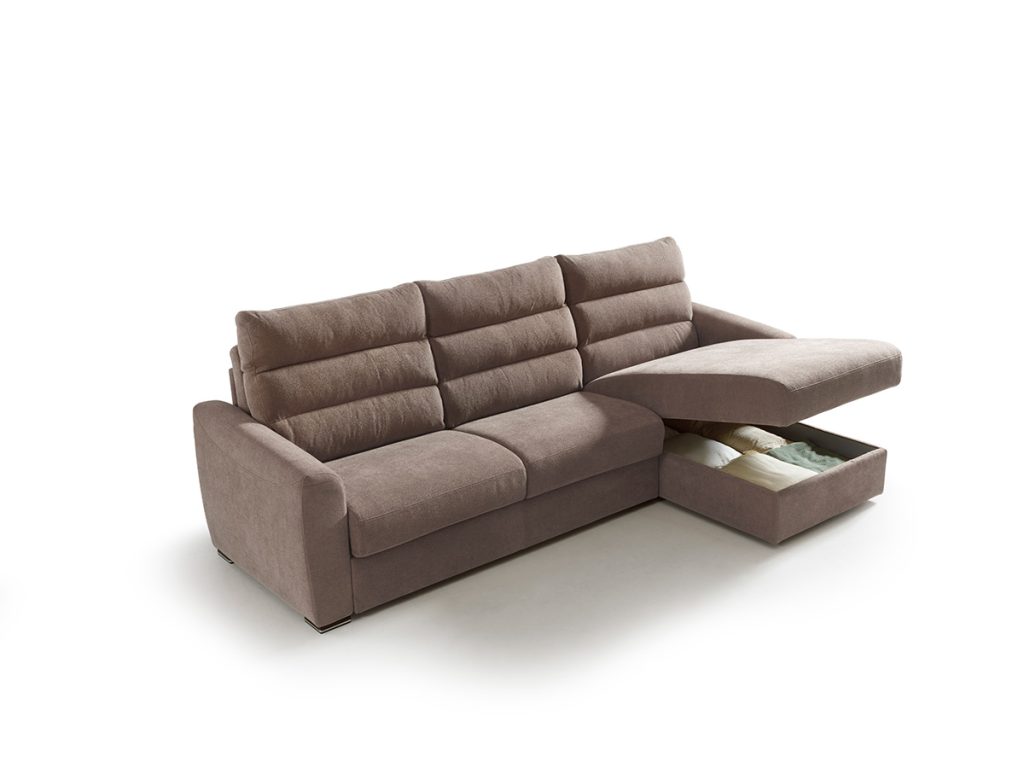 summer divano letto con chaise longue marrone