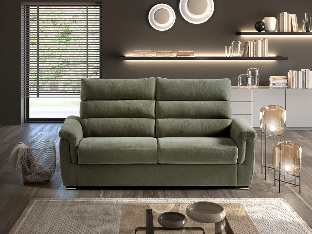 summer divano letto lineare verde oliva