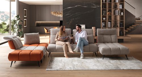 Essenza divano componibile bicolore