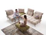 essenza divano componibile bicolore verde e beige