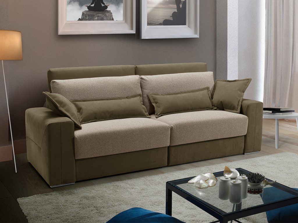 lanzarote divano lineare bicolore verde beige