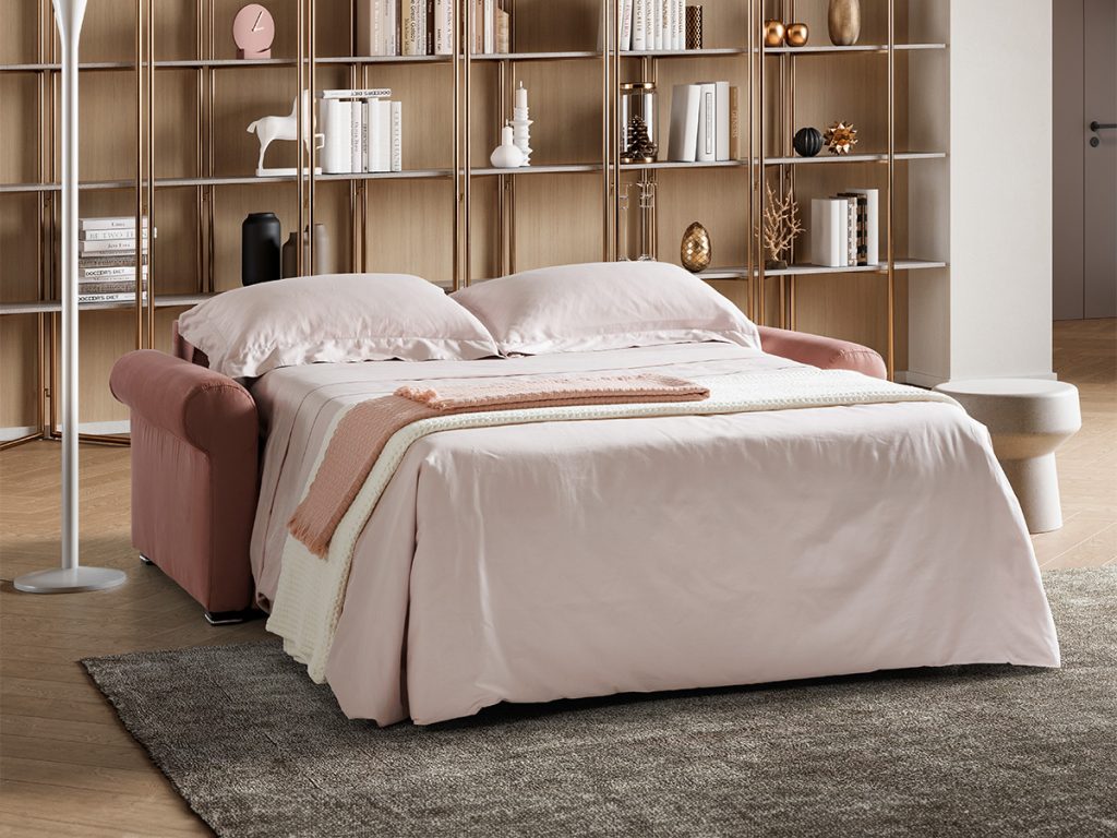 lipari divano letto lineare rosa