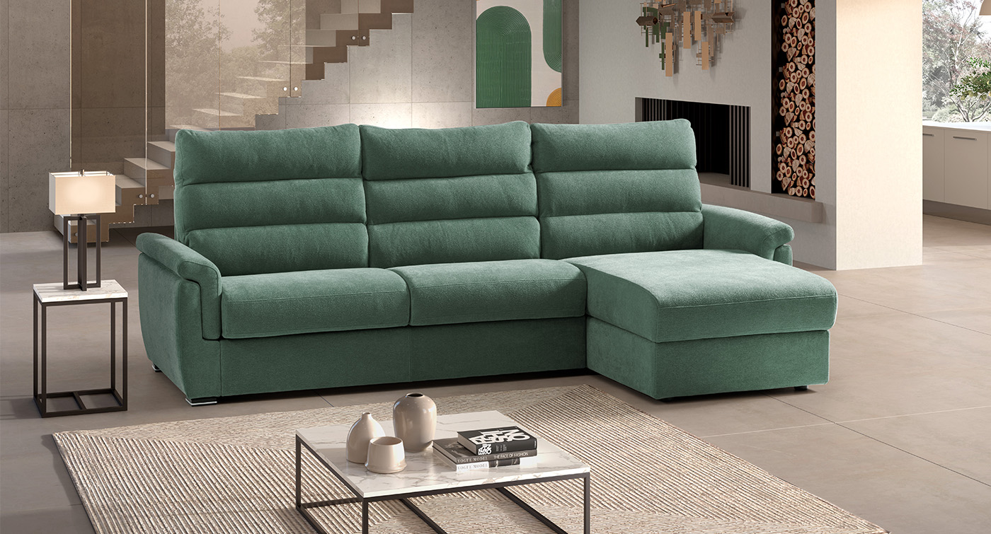 summer divano angolare con chaise longue turchese