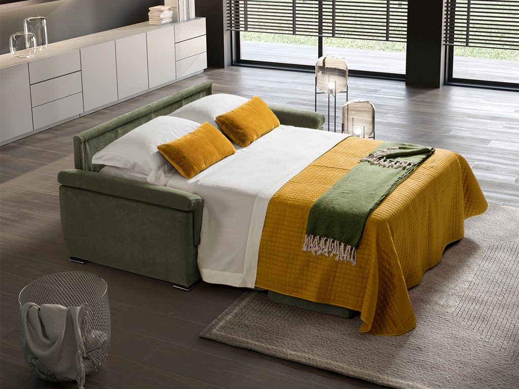 summer divano letto lineare verde oliva
