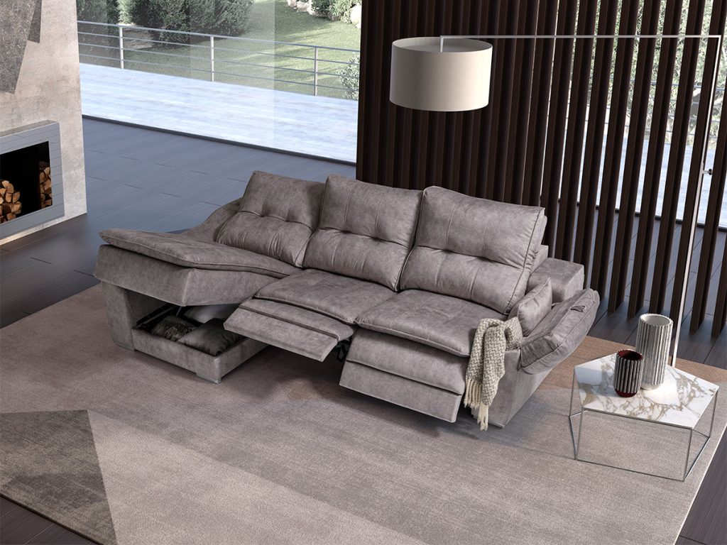 venus divano relax chaise longue grigio chiaro