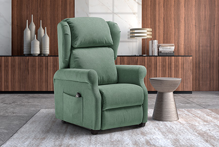 beatrix poltrona con relax elettrico verde