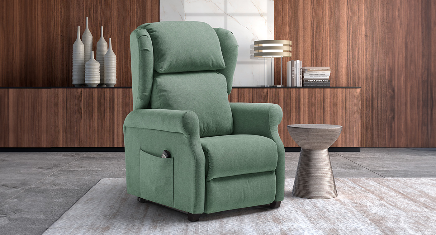 beatrix poltrona con relax elettrico verde