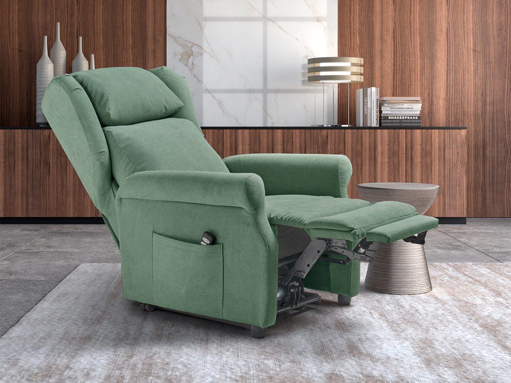 beatrix poltrona con relax elettrico verde
