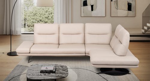 meda divano angolare in pelle bianco