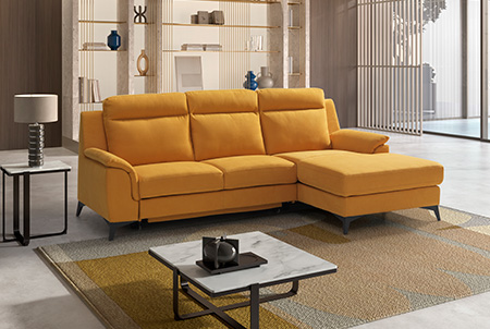 melody divano angolare con chaise longue giallo