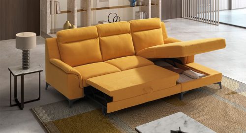 melody divano angolare con chaise longue giallo