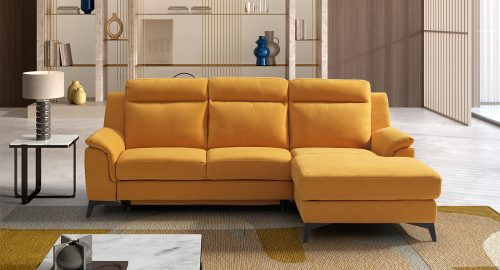 melody divano angolare con chaise longue giallo