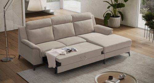 melody divano angolare con chaise longue tortora