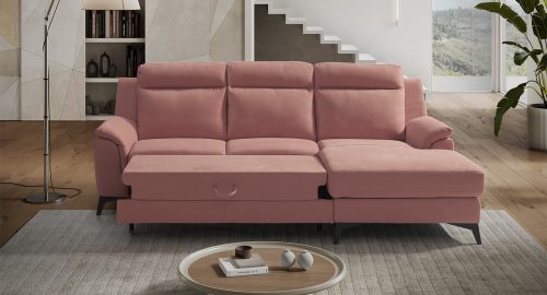 melody divano angolare con chaise longue rosa