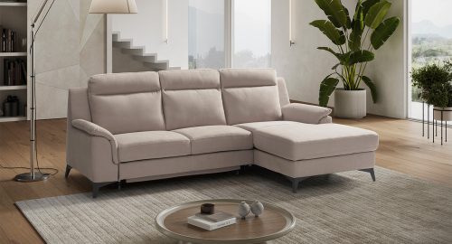 melody divano angolare con chaise longue tortora