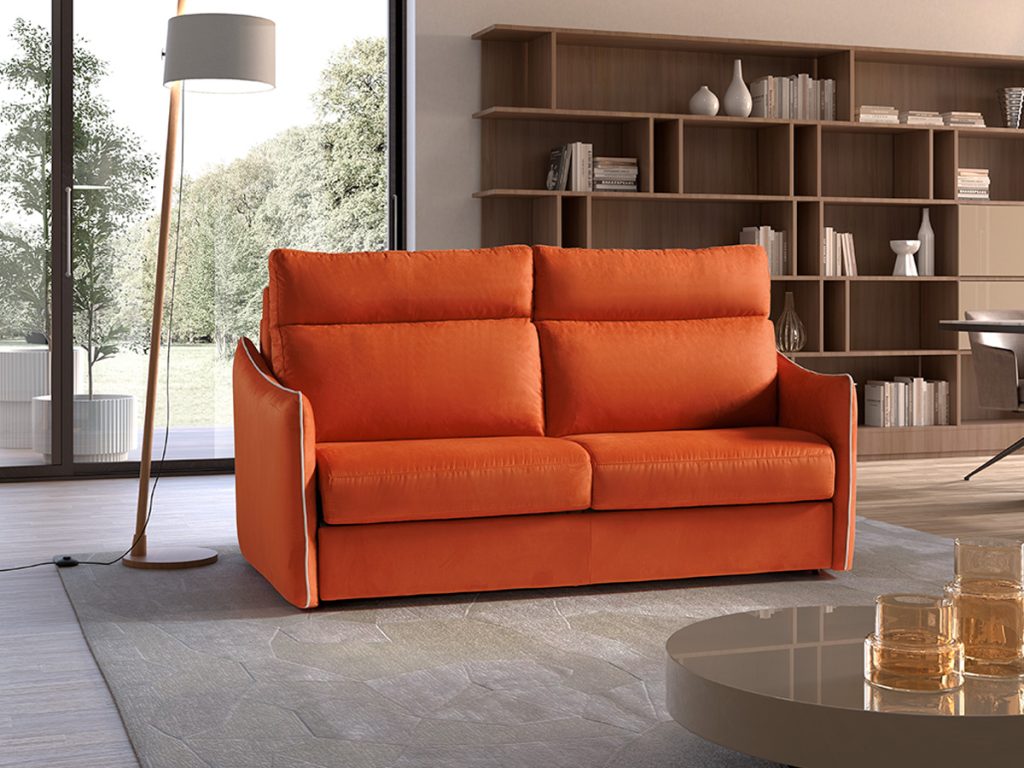 Adrian divano letto lineare arancione