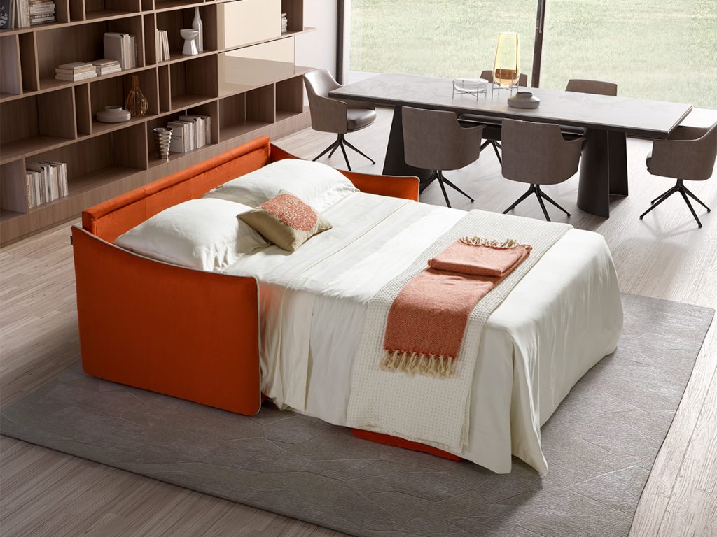 Adrian divano letto lineare arancione