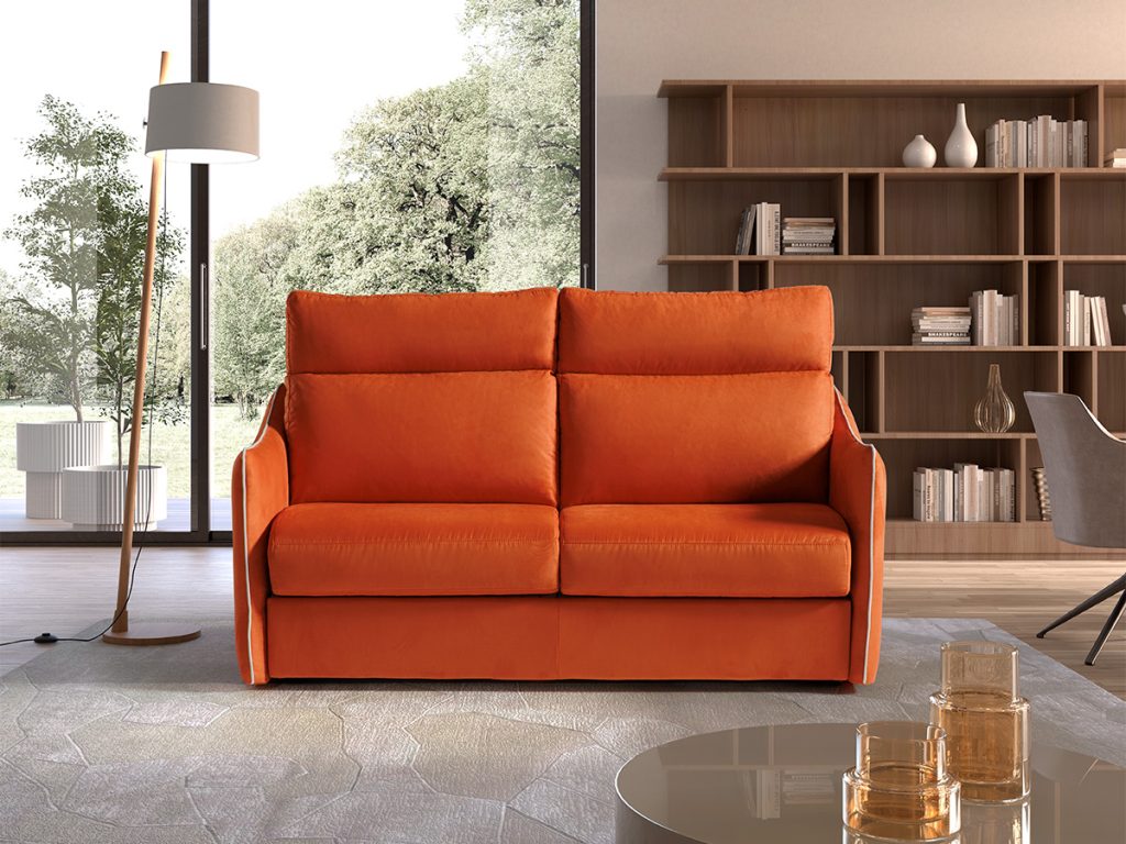 Adrian divano letto lineare arancione