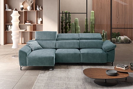 armonia divano con chaise longue verde