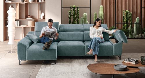 armonia divano con chaise longue verde