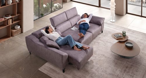 armonia divano con chaise longue grigio