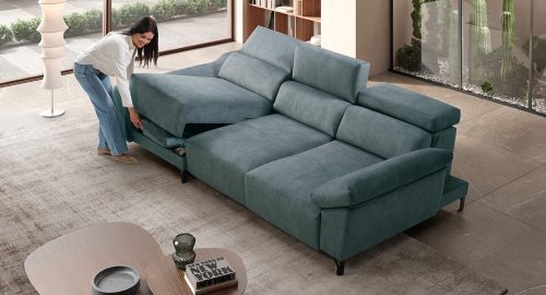 armonia divano con chaise longue verde