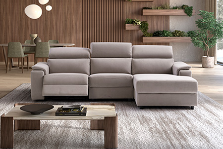 Cobalto divano angolare con chaise longue grigio chiaro