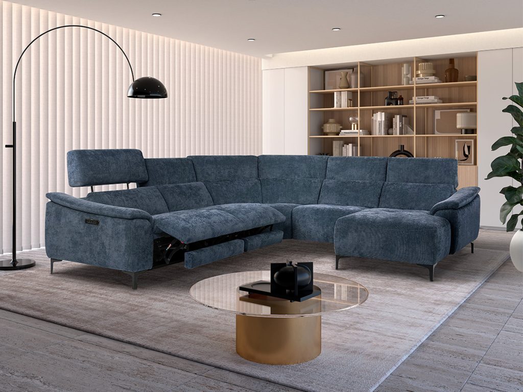domus divano angolare blu