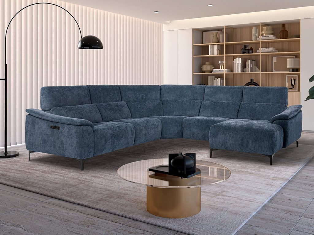 domus divano angolare blu