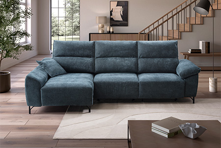 helios divano angolare con chaise longue blu