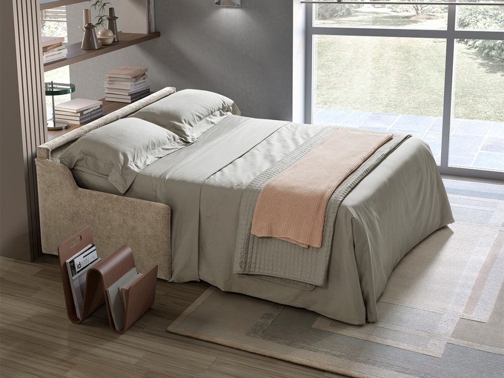 maretta divano letto lineare bianco