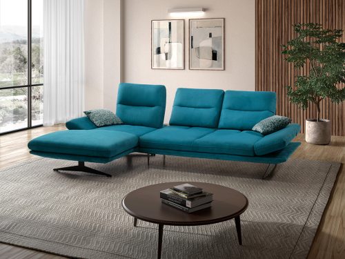 meda divano angolare con chaise longue blu