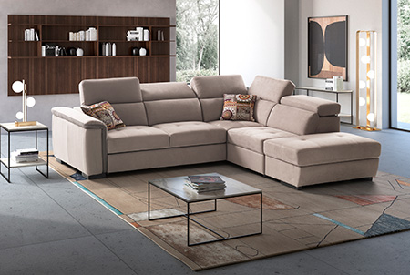 Milos divano angolare letto delfino beige