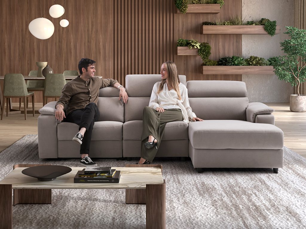 Cobalto divano angolare con chaise longue grigio chiaro