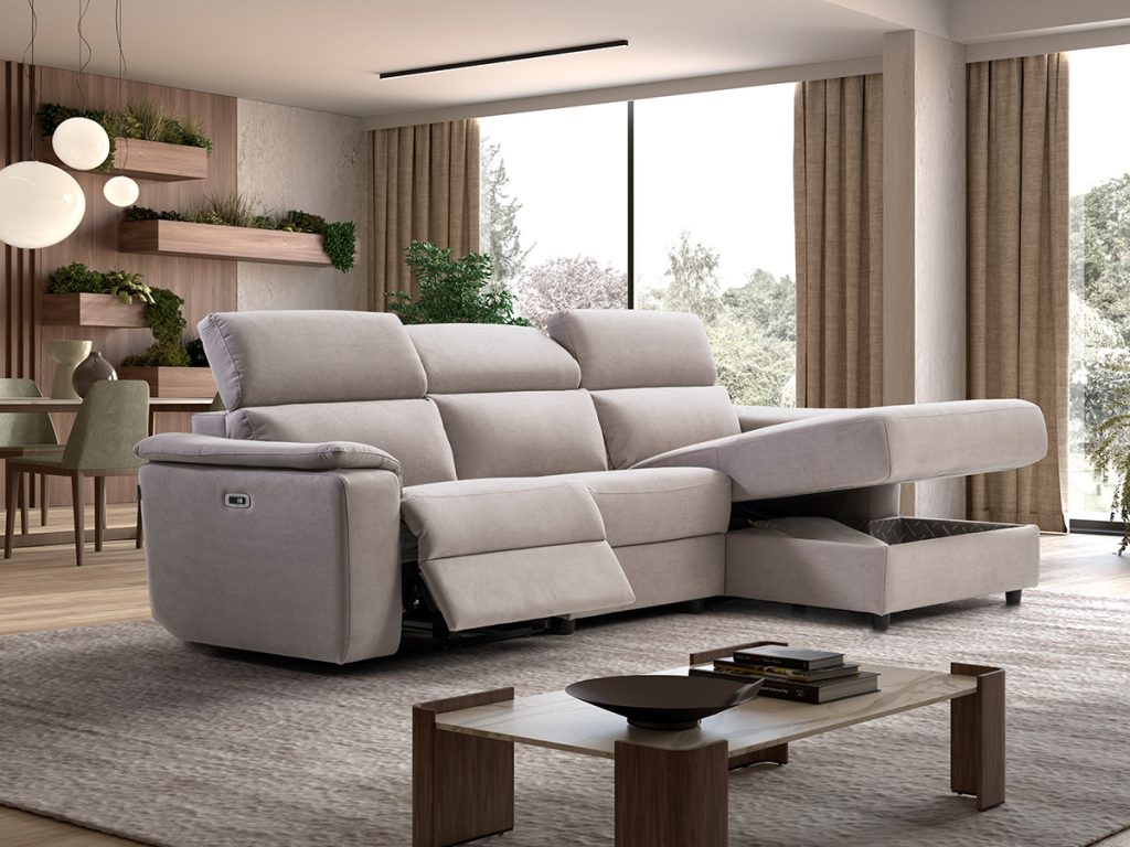 Cobalto divano angolare con chaise longue grigio chiaro