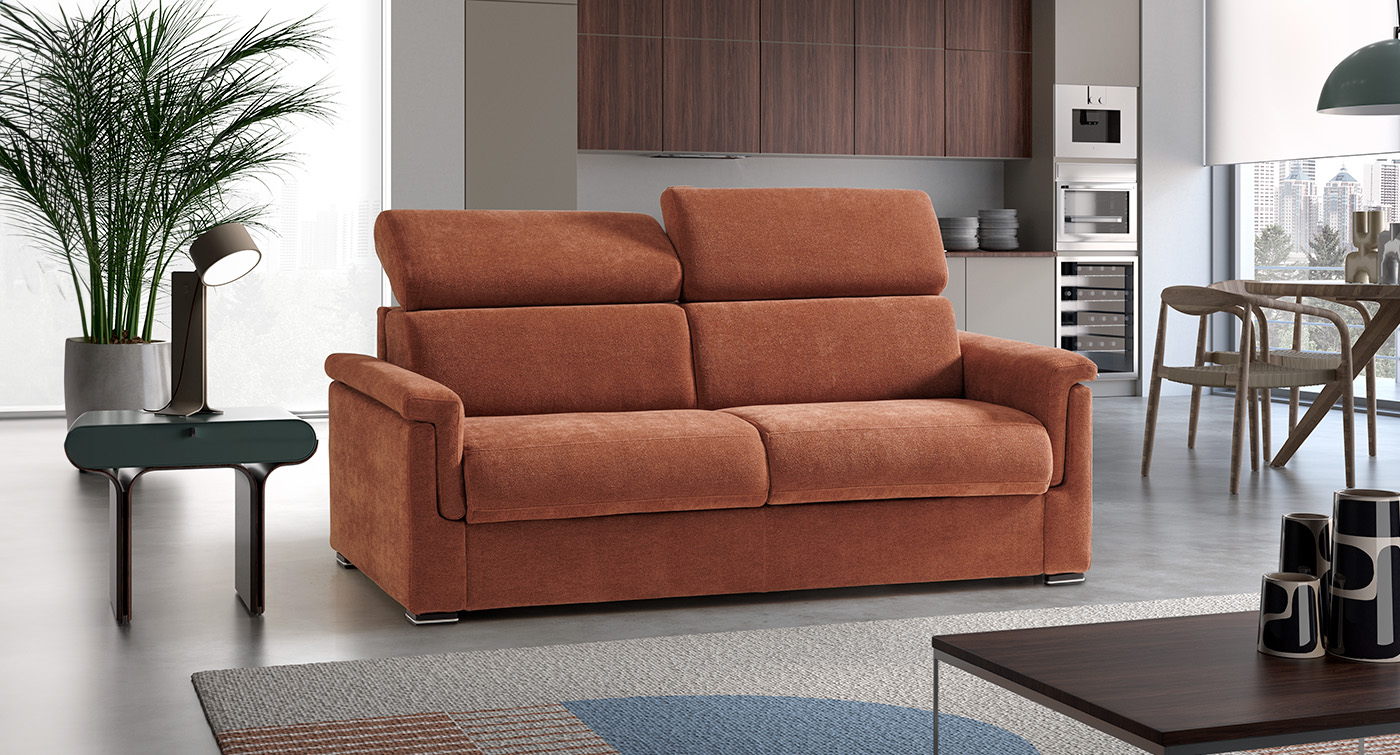 Maretta divano letto lineare rosso