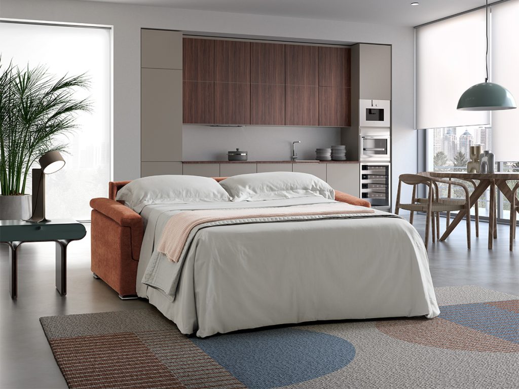 Maretta divano letto lineare rosso