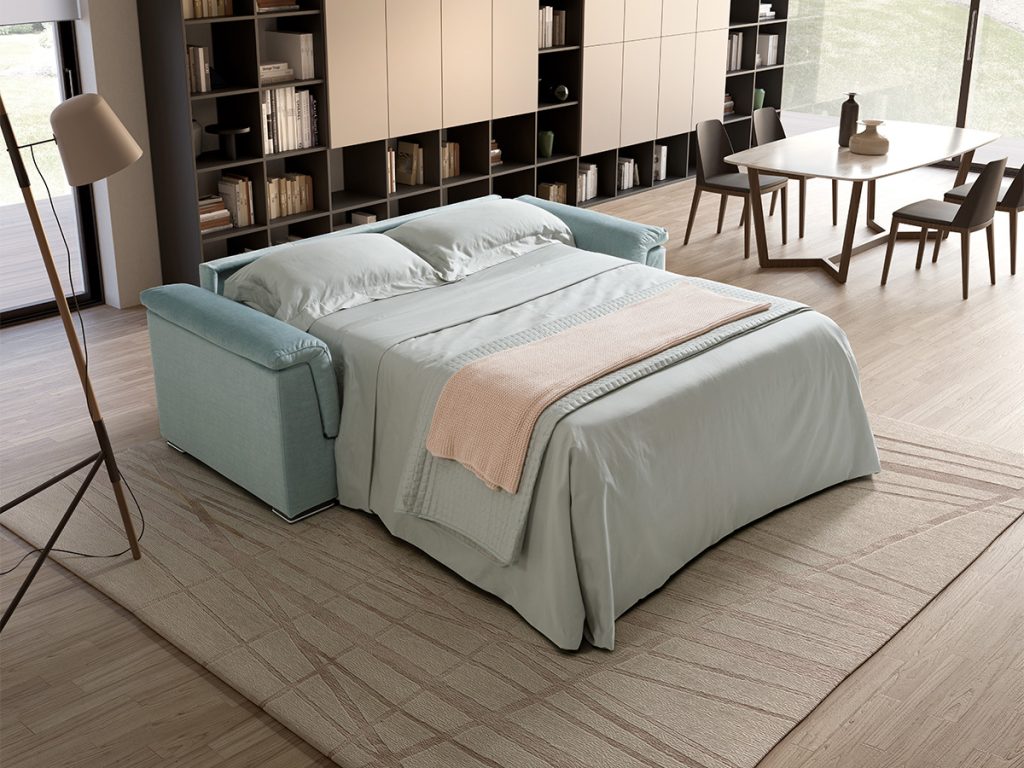 Maretta divano letto lineare azzurro