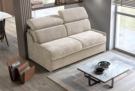 maretta divano letto lineare bianco