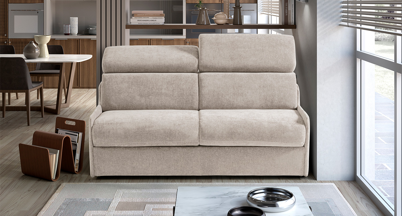 maretta divano letto lineare bianco