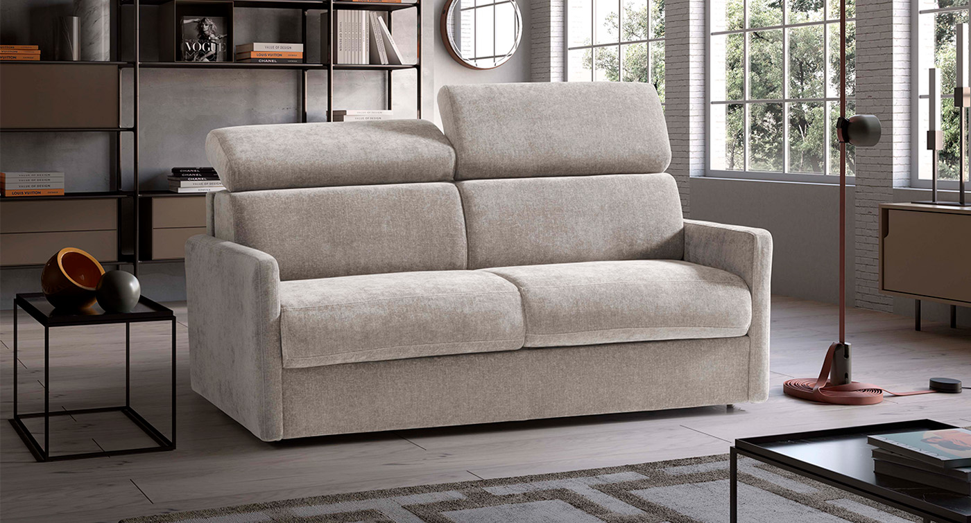 maretta divano letto lineare bianco