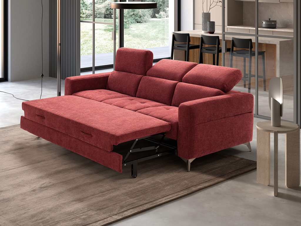 Sandy divano letto delfino 3 posti maxi rosso