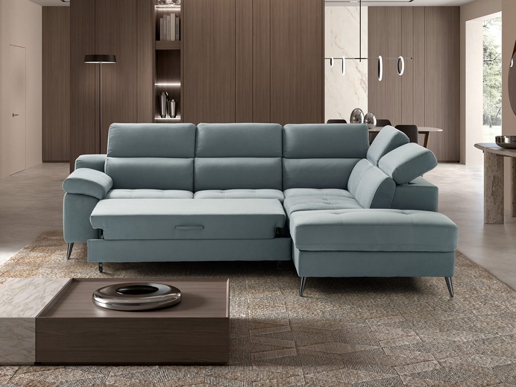 venere divano letto delfino angolare azzurro