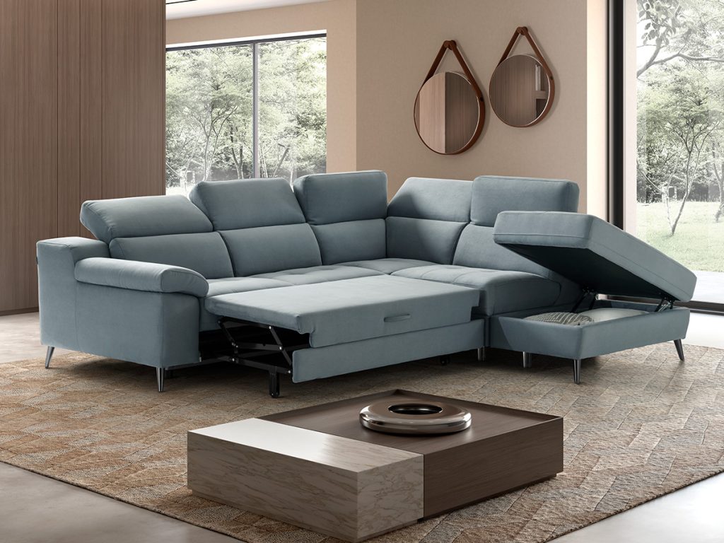 venere divano letto delfino angolare azzurro