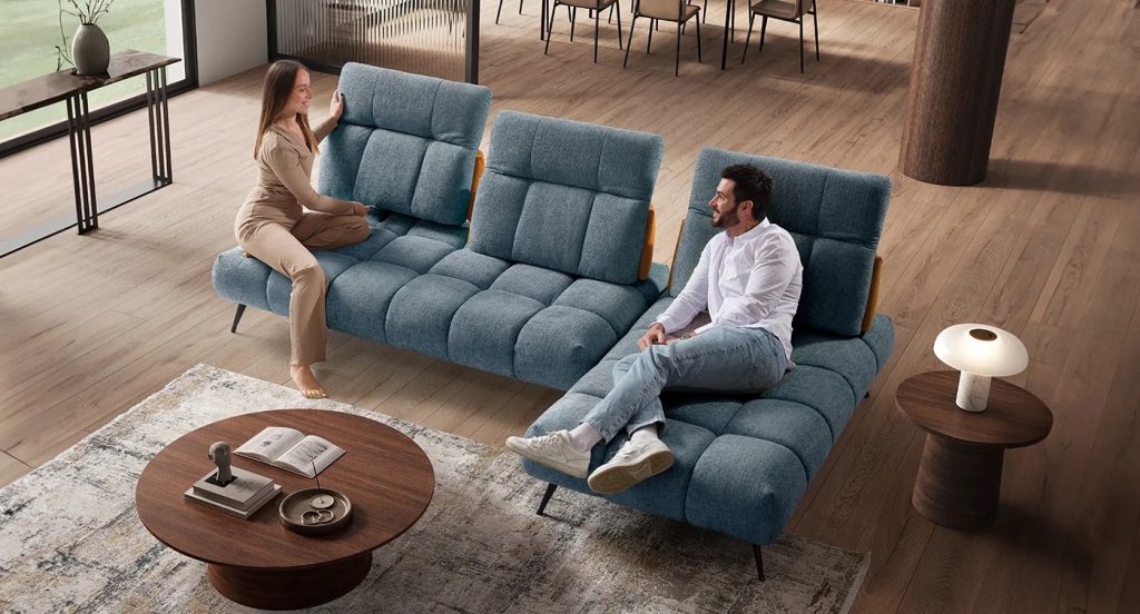 zona living arredata in stile moderno