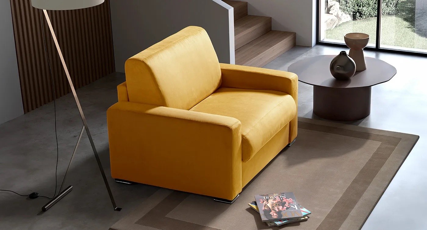 poltrona moderna color senape
