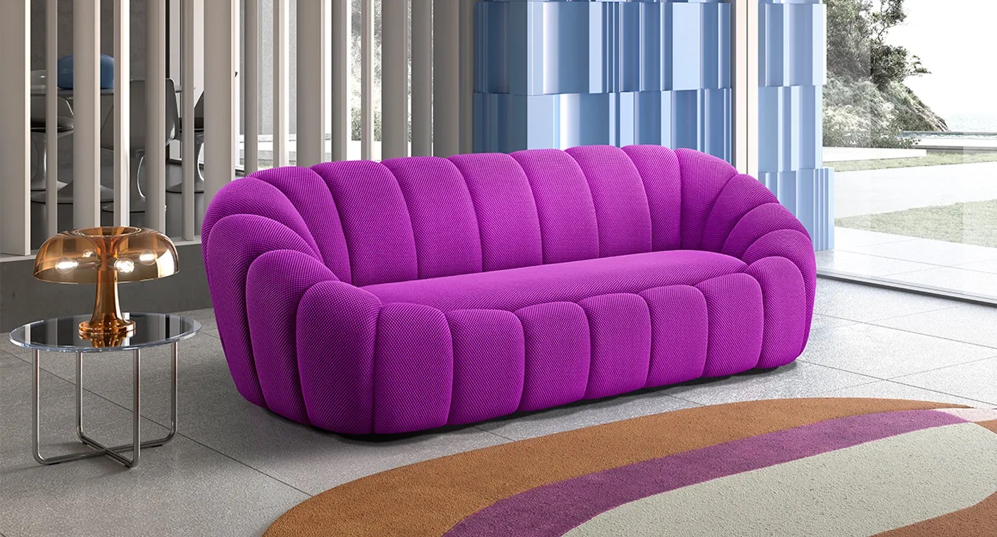 Divano arrotondato Flower con linee morbide e design iconico